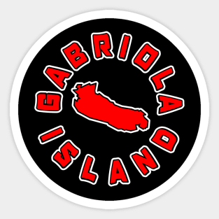 Gabriola Island in a Red Hot Round - Simple Text Circle - Gabriola Island Sticker